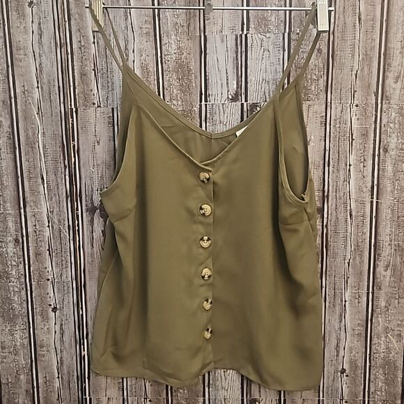 Paper Crane Tops - Paper Crane Button Front Tank - Medium